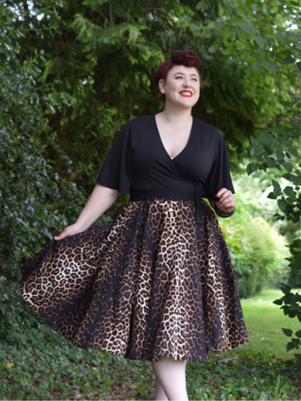 Hell Bunny 100% Cotton A Line Leopard Print Skirt